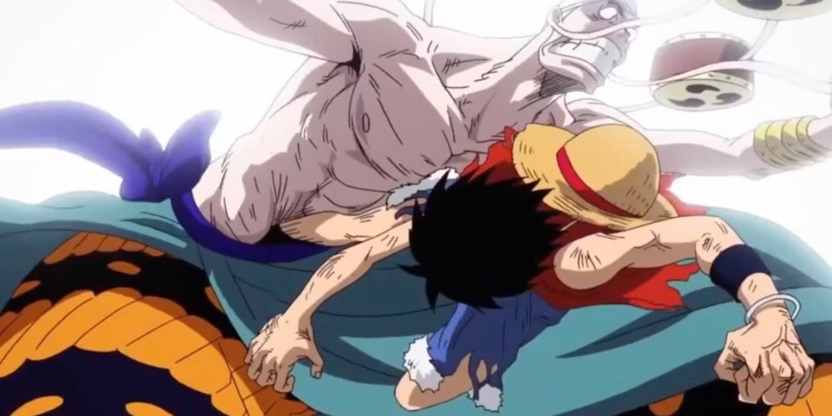 Luffy and Enel battle in One Piece
