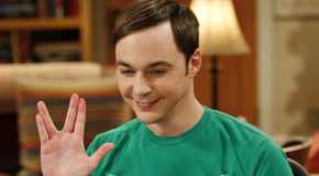 Sheldon Cooper doing the Star Trek greeting in The Big Bang Theory.