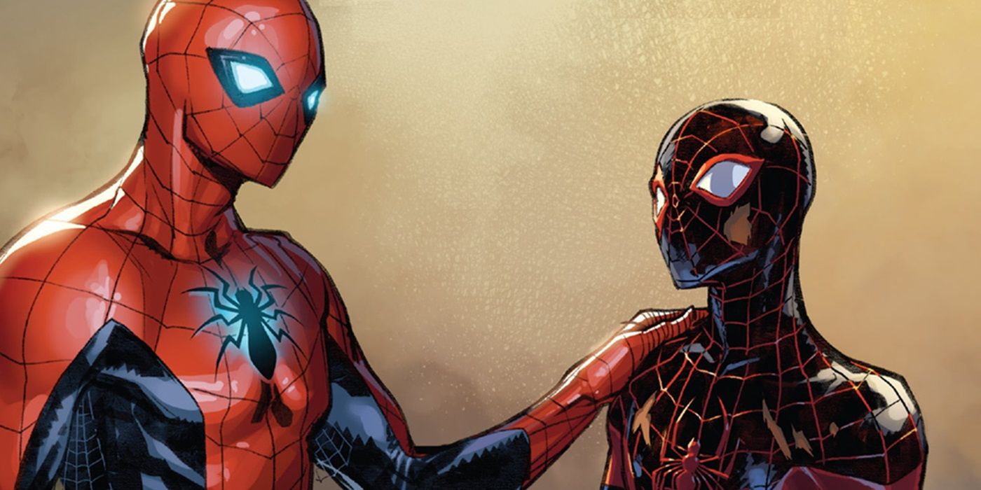 Spider-man talking to Miles