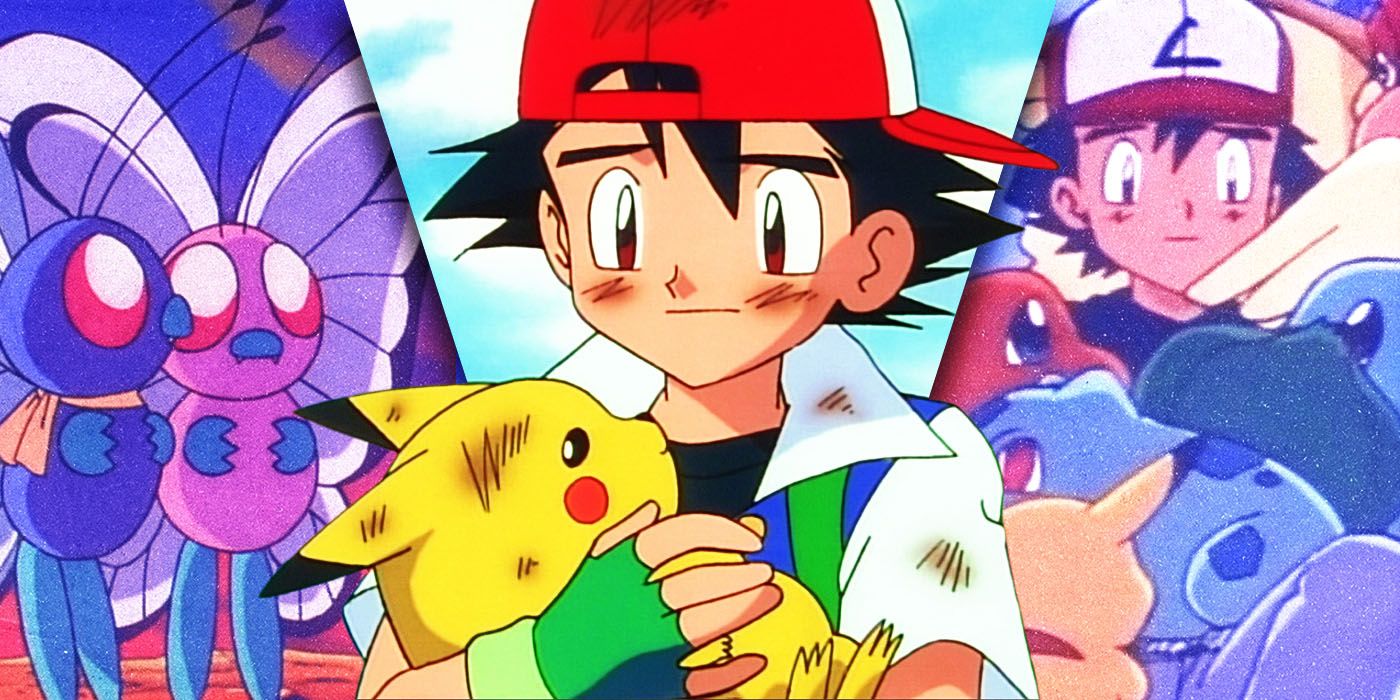 Split Images of Ash and Pokemon