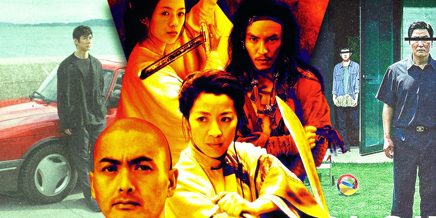 Split Images of Drive My Car, Crouching Tiger Hidden Dragon, and Parasite