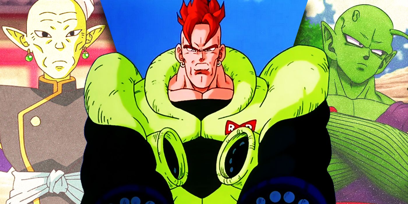 Split Images of Gowasu, Android 16, and Piccolo
