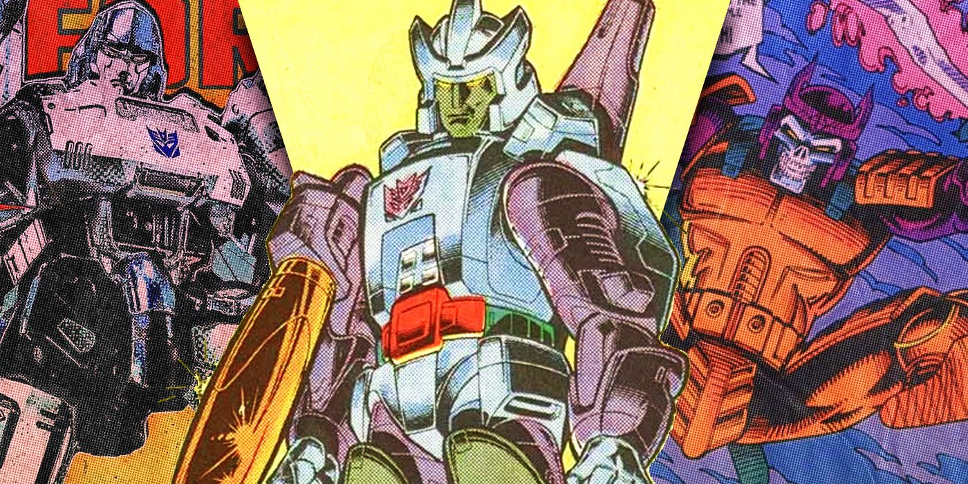 Split Image of Megatron, Galvatron, and Bludgeon from the Transformers comics