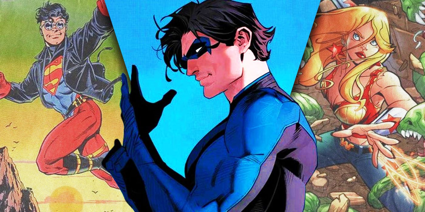 Split Images of Superboy, Nightwing, and Wonder Girl