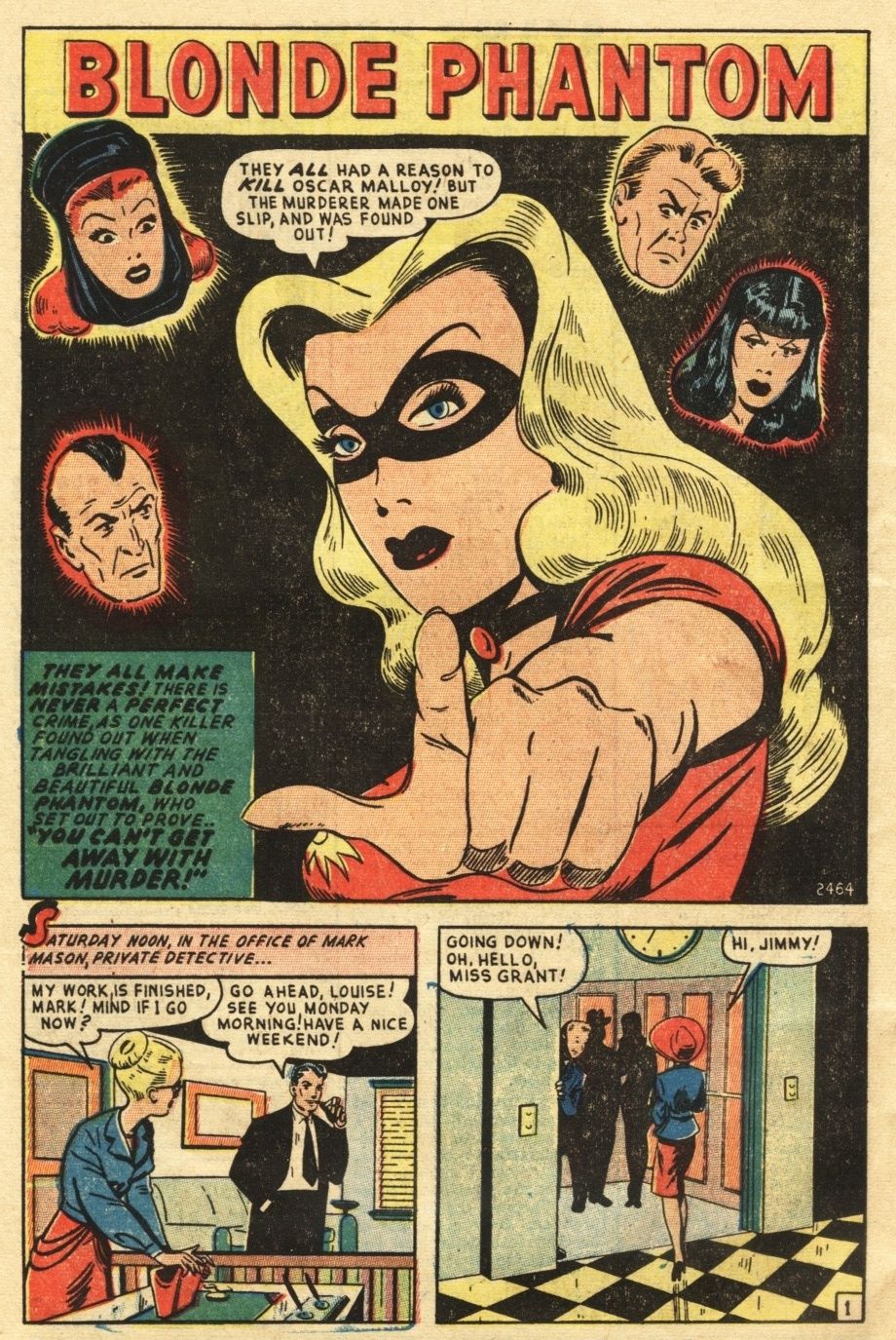 Blonde Phantom guest-starring in Sub-Mariner Comics #25