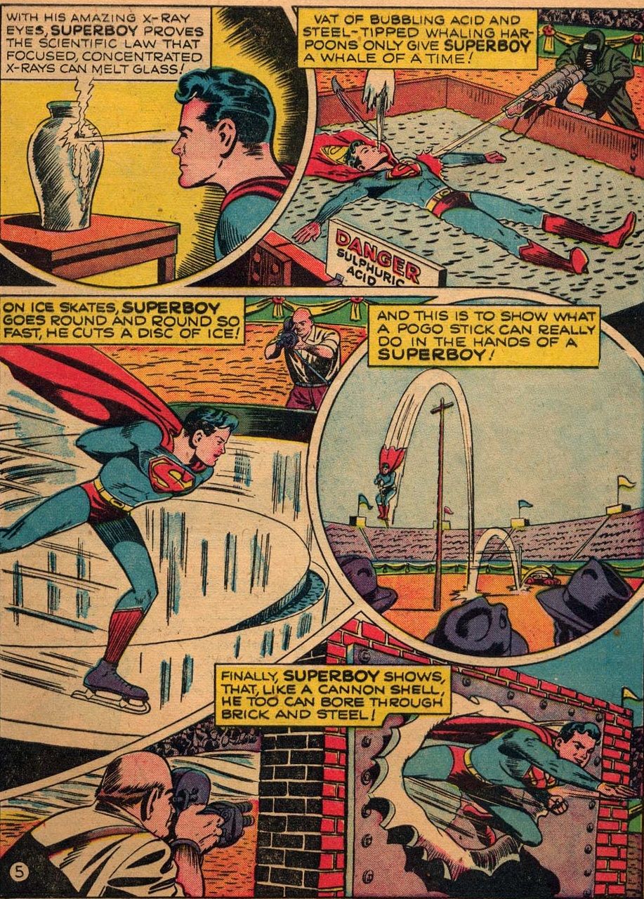 Superboy shows off his stuff
