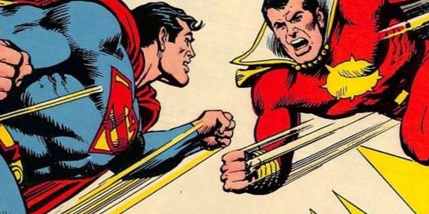 Superman fighting Captain Thunder