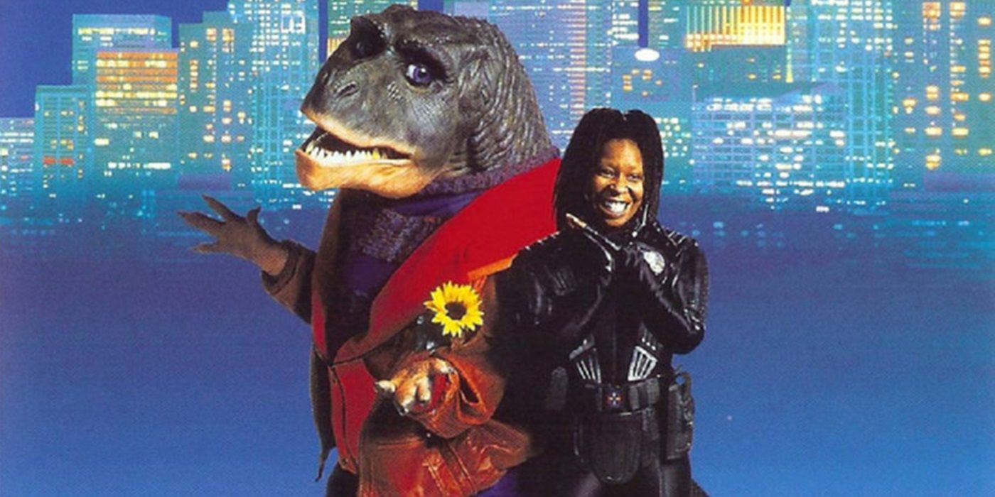 Whoopi Goldberg and her dinosaur cop buddy