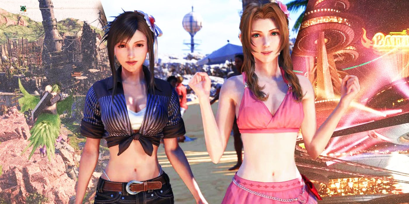 Tifa and Aerith in Costa Del Sol, Gongaga, and Golden Saucer FF 7 Rebirth