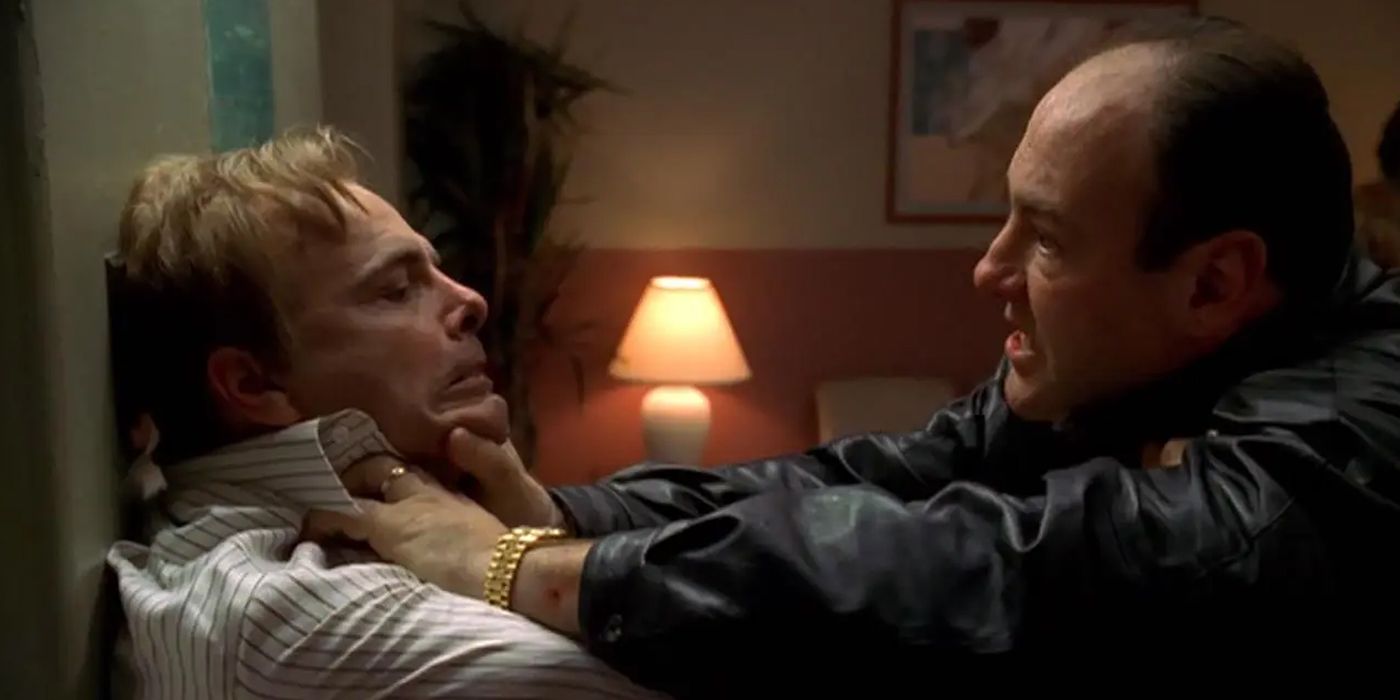 Tony Soprano strangles Ralph Cifaretto in the Sopranos Season 5