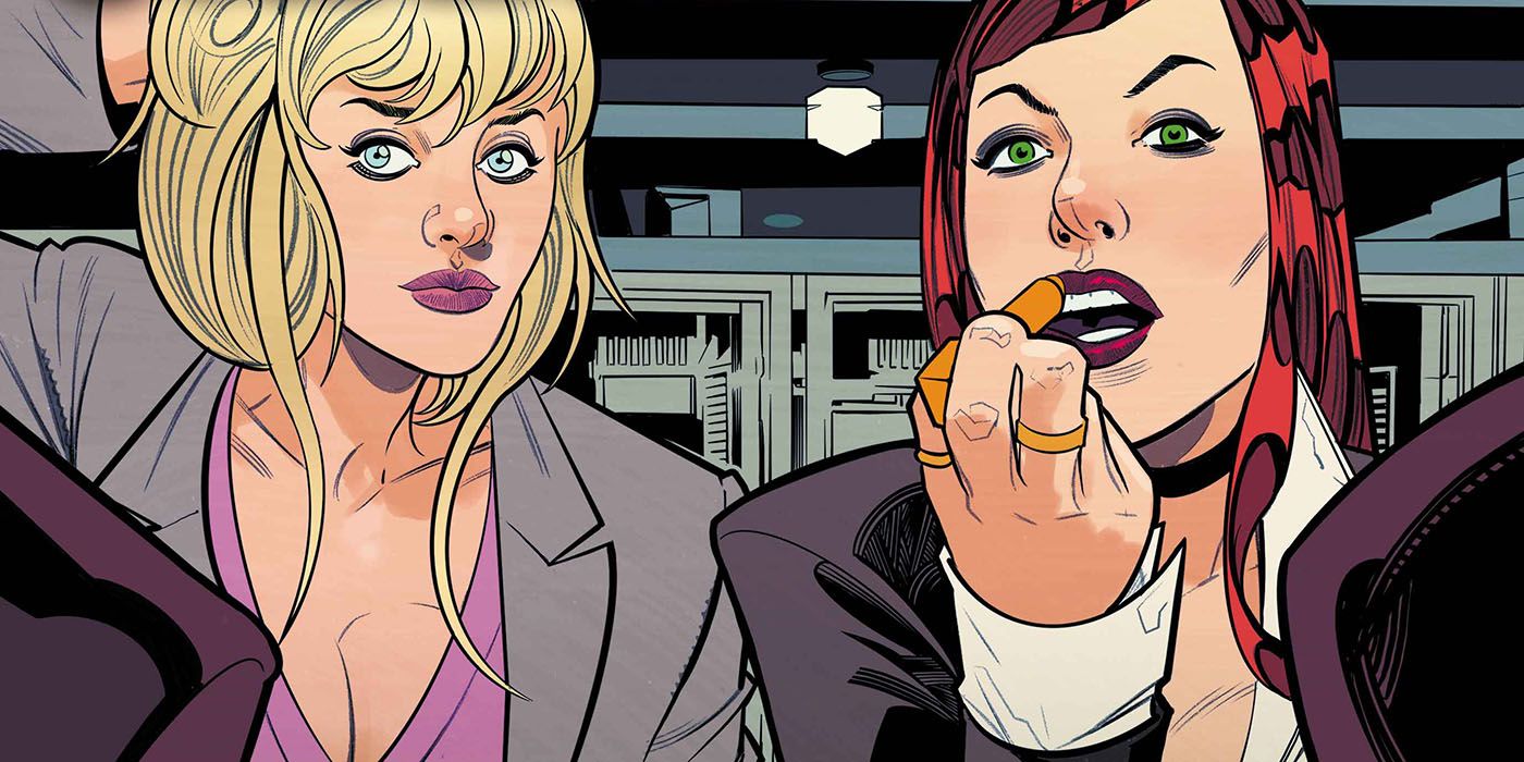 Mary Jane and Gwen Stacy putting on make up.