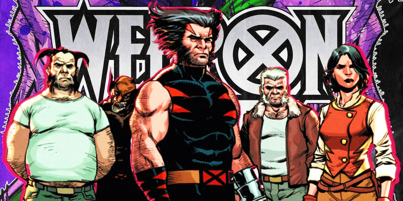 Various versions of Wolverine gathered in a collage featuring art from Marvel's Weapon X-Men