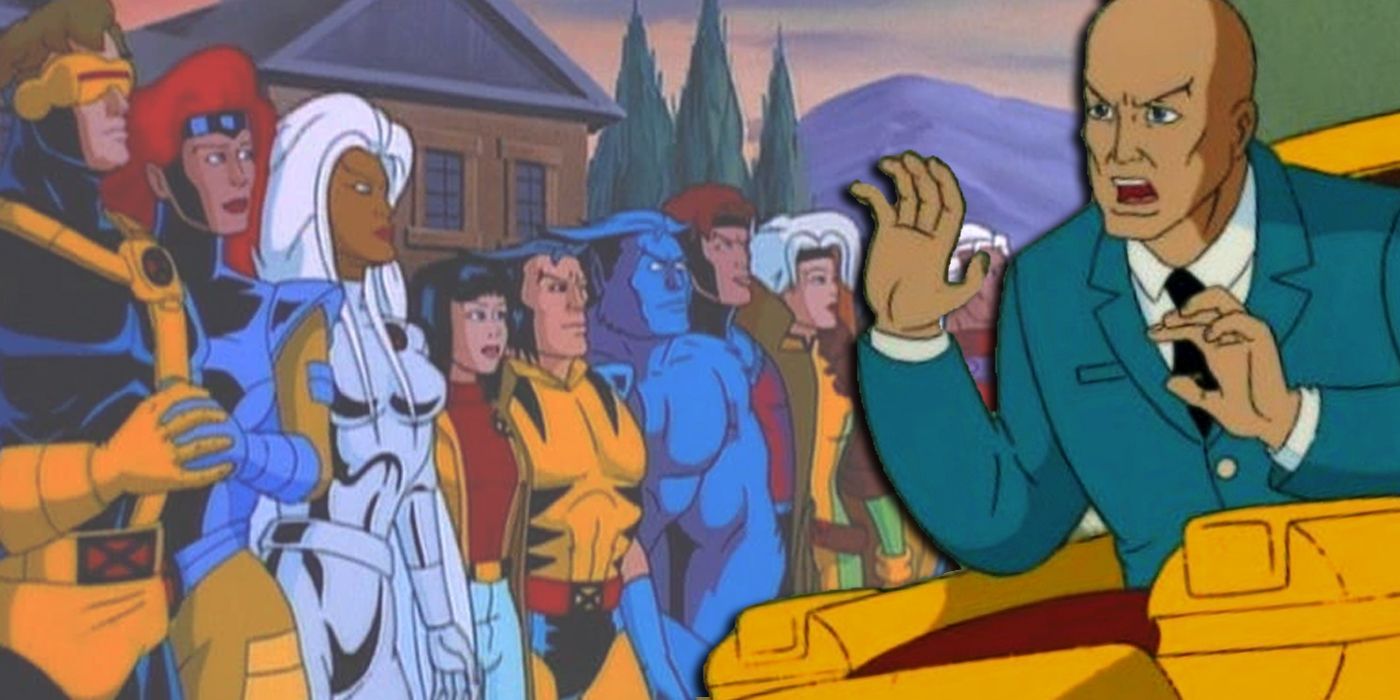 Professor Xavier and the team from the finale of X-Men: the Animated Series