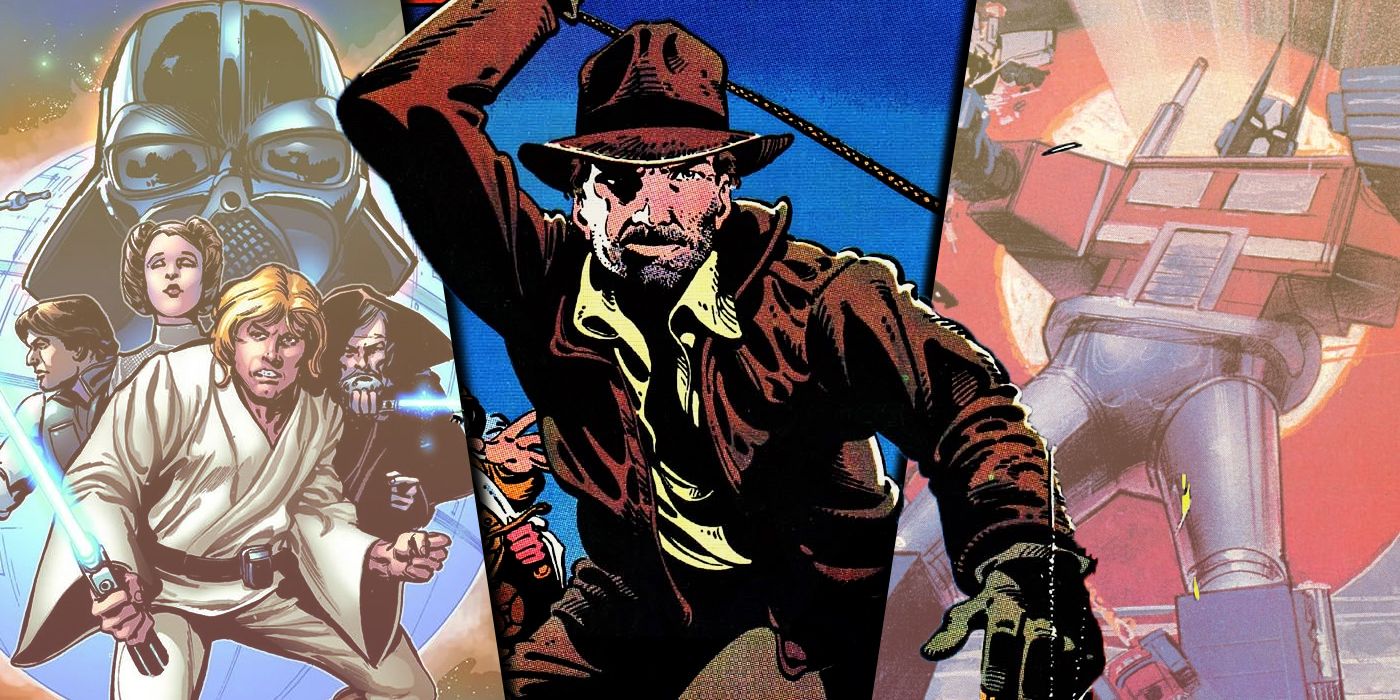 Split image of Star Wars, Indiana Jones and Transformers from Marvel Comics