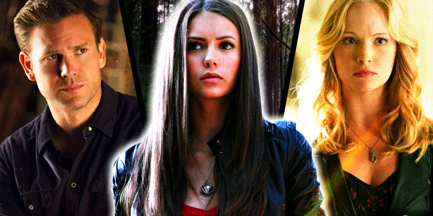Alaric, Elena and Caroline from The Vampire Diaries