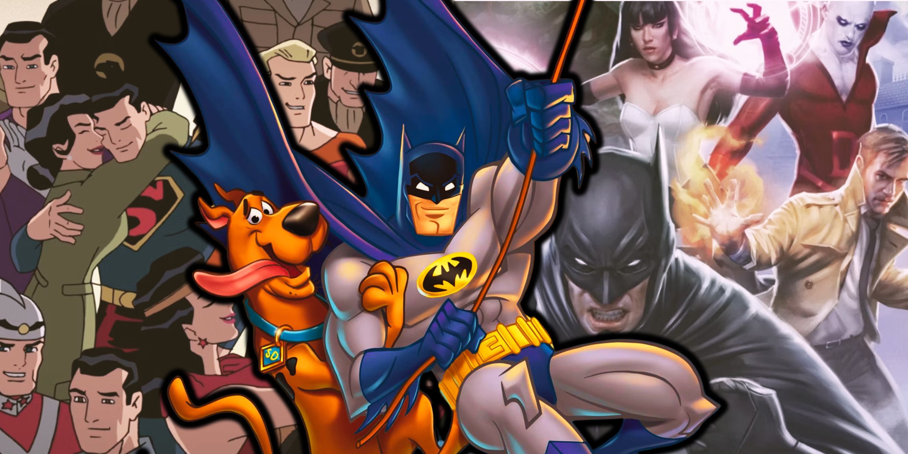 Composite image Justice League New Frontier, Batman and Scooby-Doo, Justice League Dark