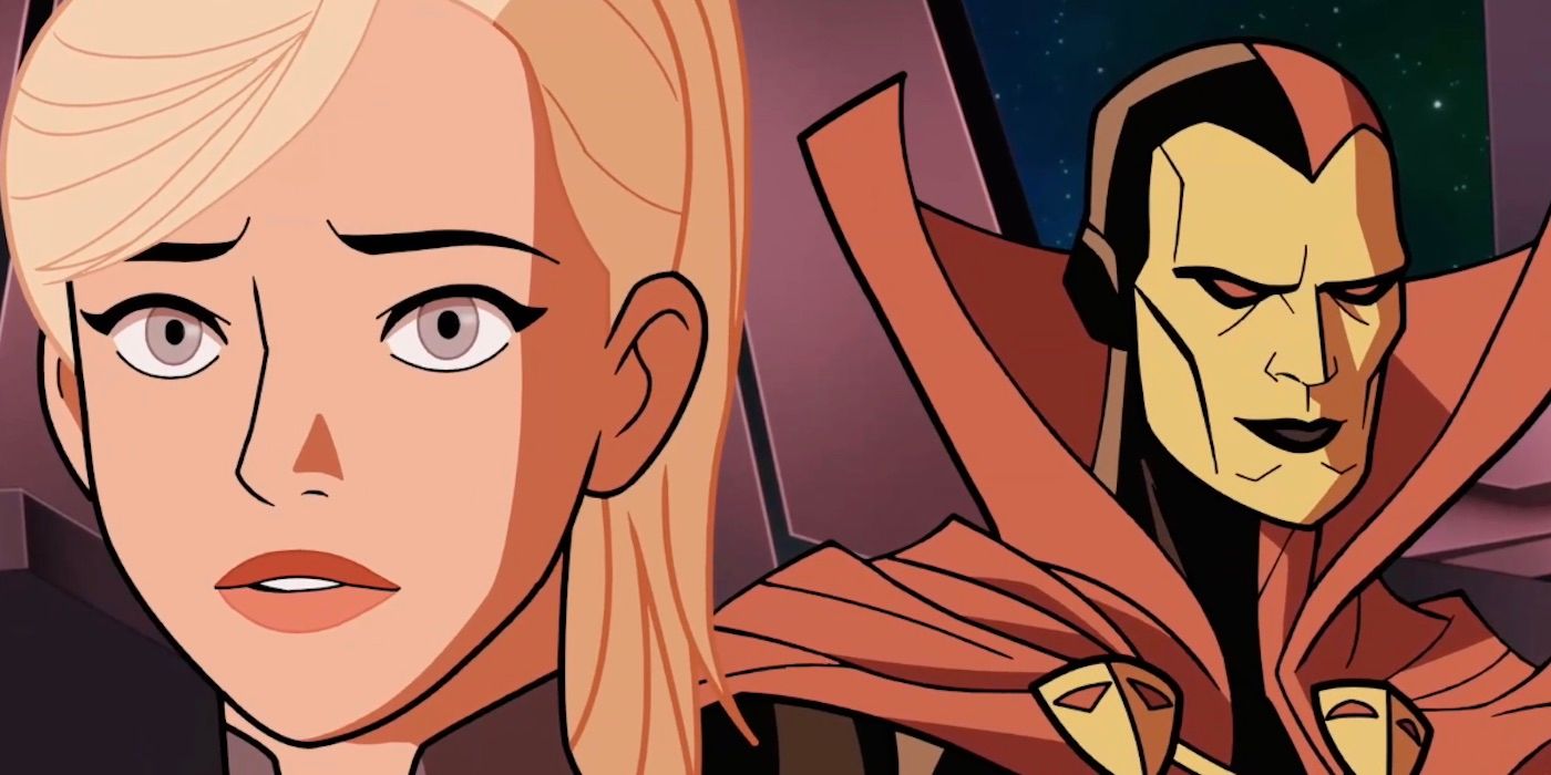 The Psycho Pirate and Supergirl talk in Justice League: Crisis on Two Earths - Part Two