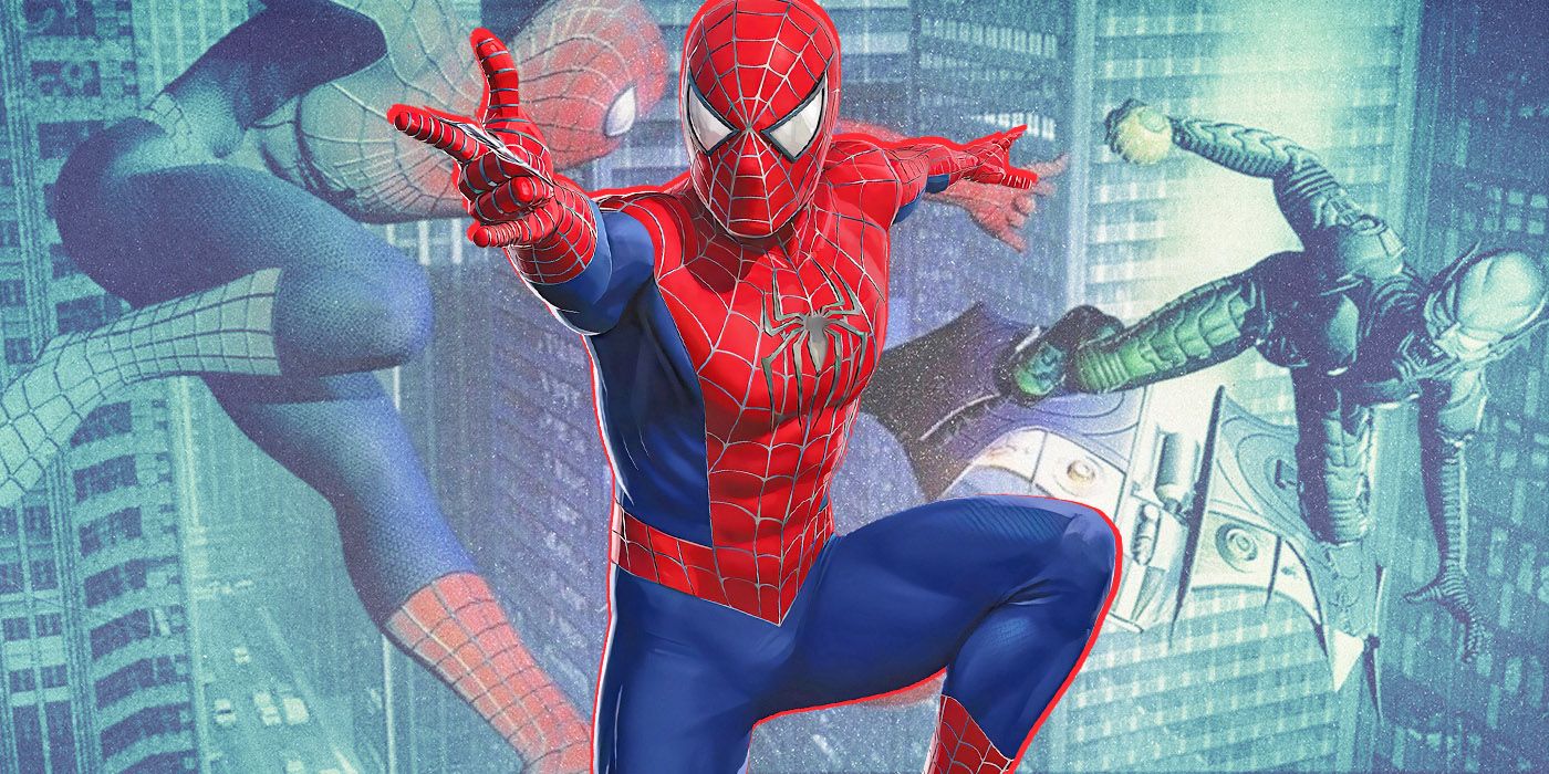 A composite image of Spider-Man from the 2002 video game