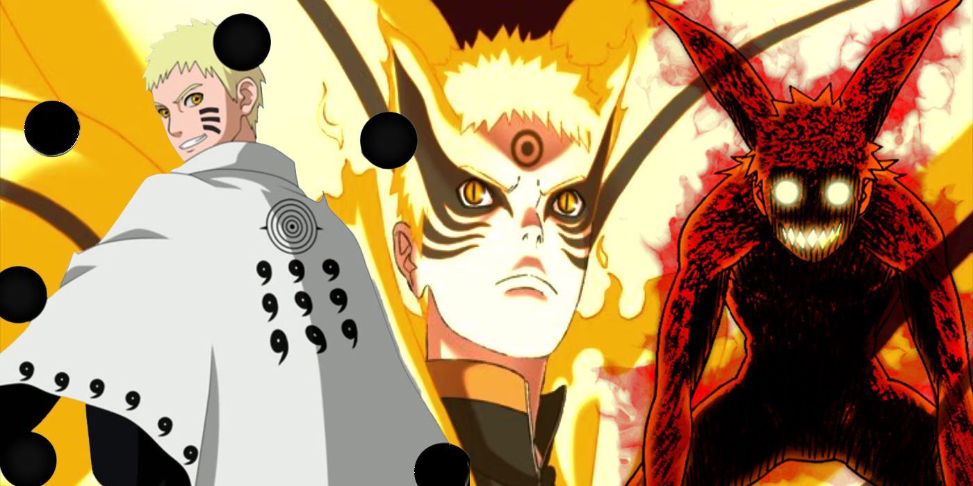 3-way split of Naruto Uzumaki in Six Paths Sage Mode, Baryon Mode and 4 Tails Jinchuriki