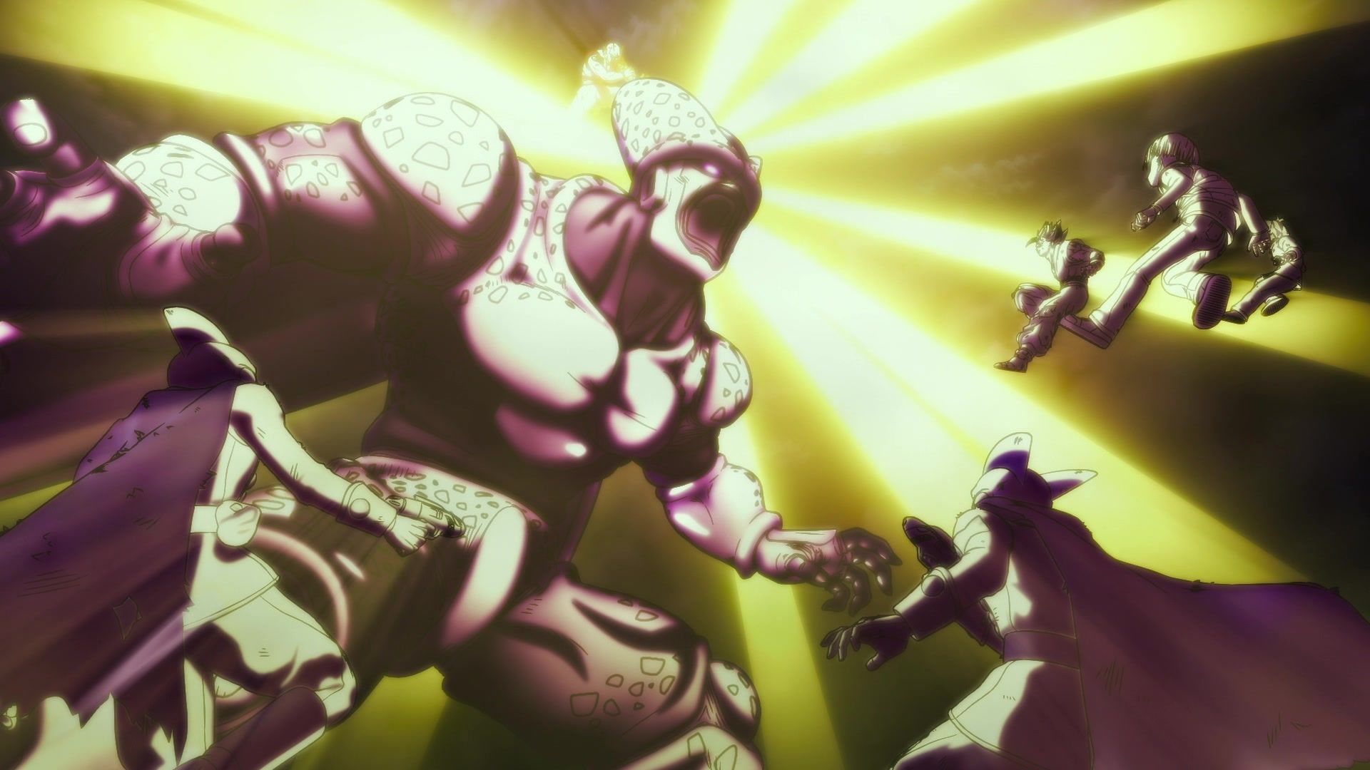 Dragon Ball представляет редкий концепт-арт Super Heroes Cell Max vs. Gamma 2 Fight