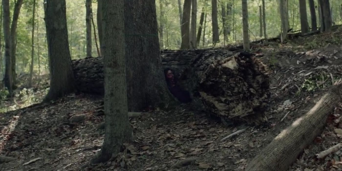 A giant tree crushes Gary in Wrong Turn