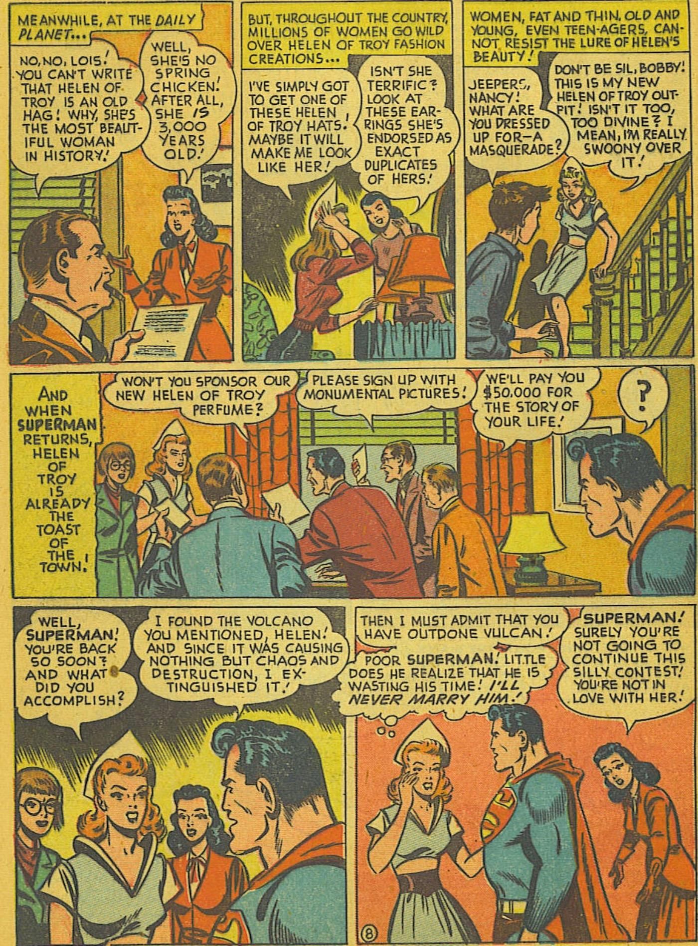 75 лет назад Супермен был в любовном треугольнике с Лоис и... Еленой Троянской.