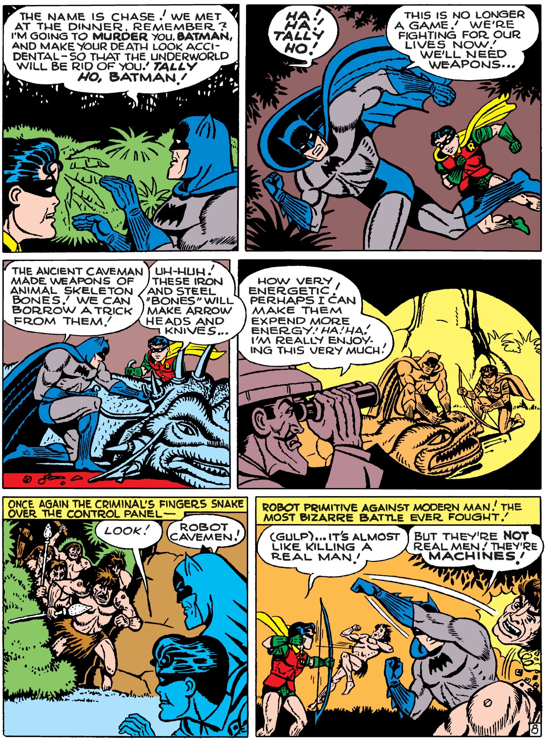 Batman and Robin are hunted in "The Most Dangerous Game" on a Dinosaur theme park