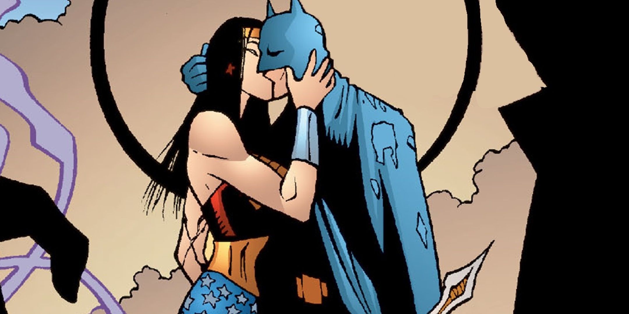 Batman kissing Wonder Woman