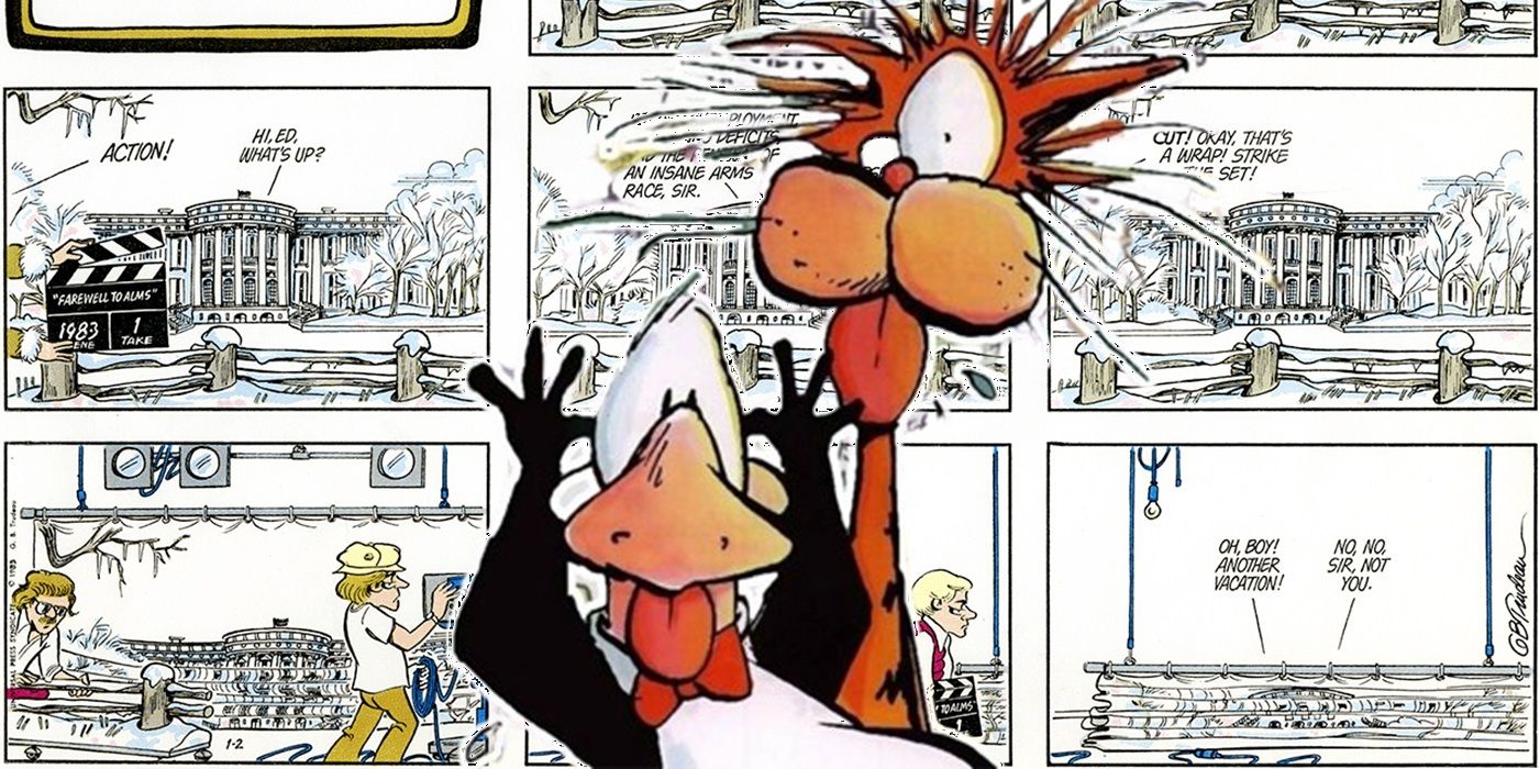Opus and Bill the Cat on a Doonesbury strip