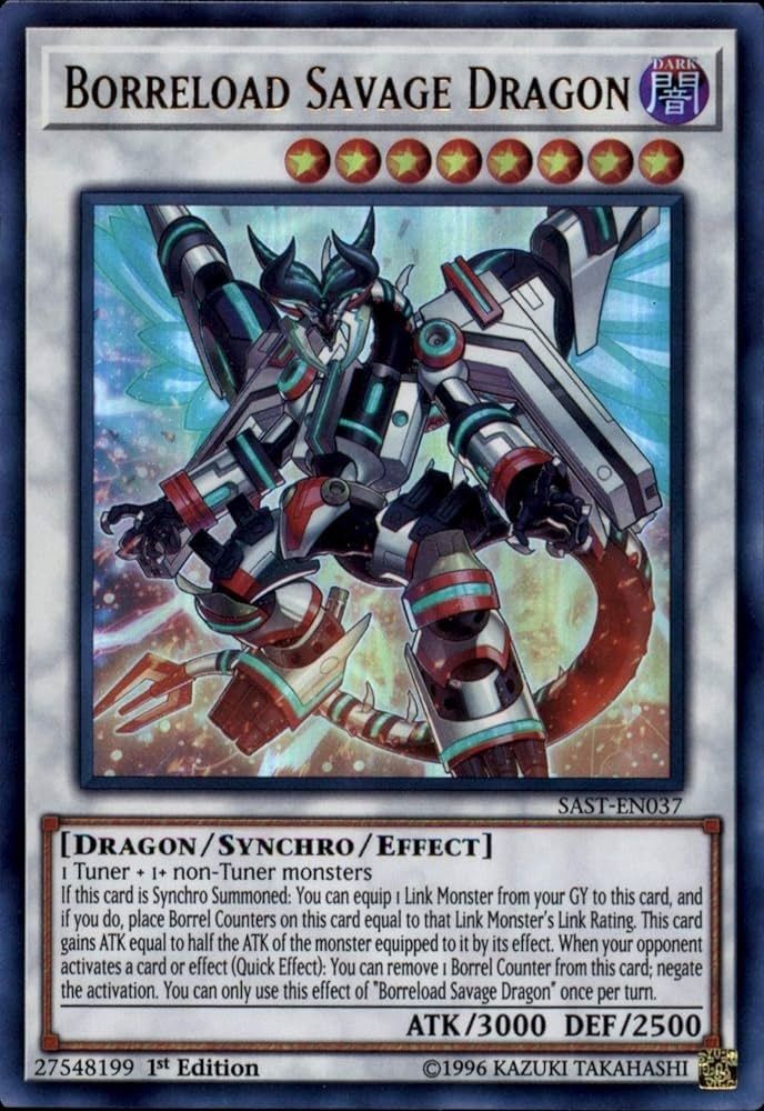 A carta do monstro sincronizado Yugioh, Borreload Savage Dragon.