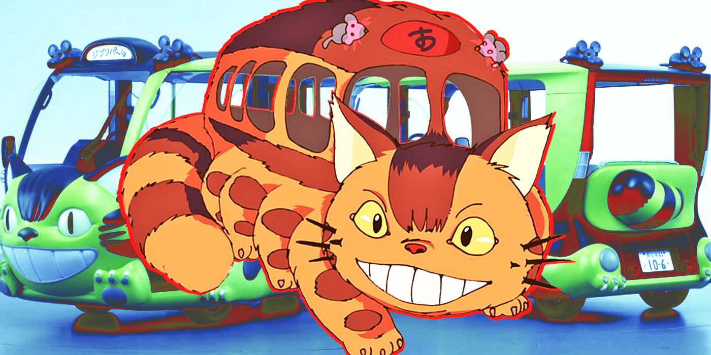 Catbus from Studio Ghibli's My Neighbour Totoro in the movie and in real life