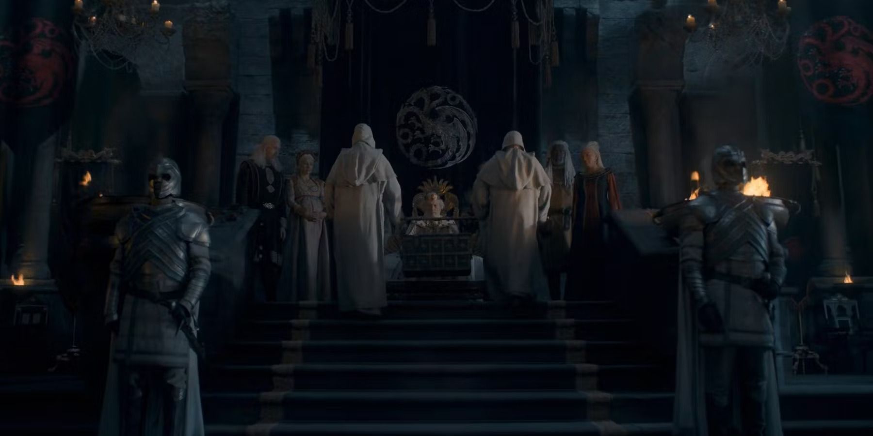 Jaehaerys Targaryen no Grande Conselho de Harrenhal em House of the Dragon