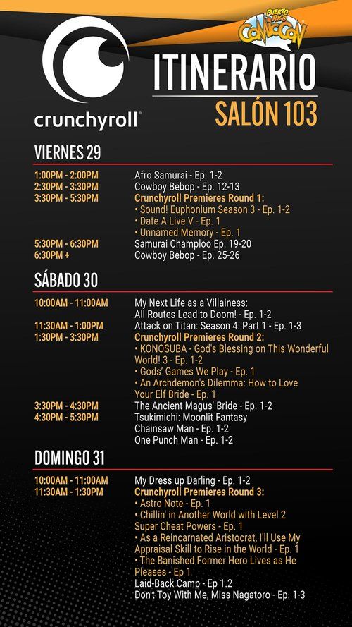 Crunchyroll's Puerto Rico Comic Con (PRCC) Premiere Lineup