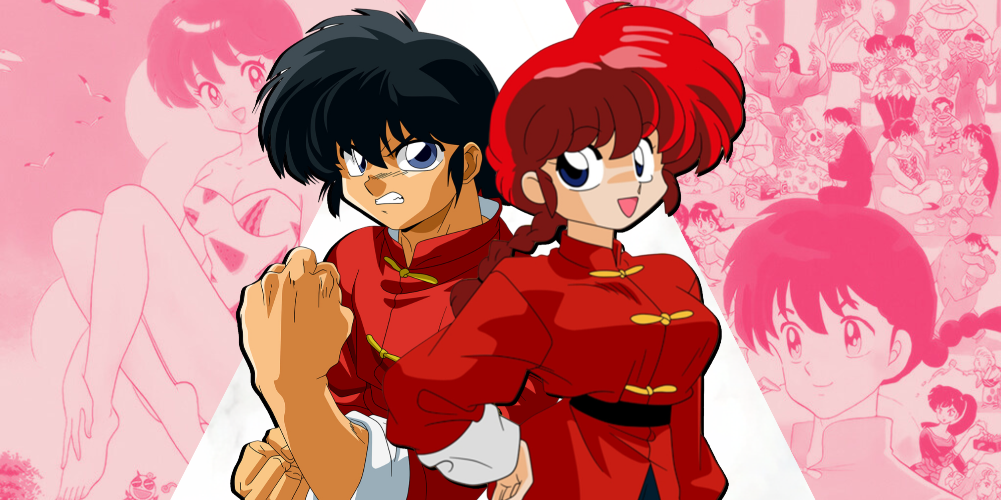Custom Image of Ranma in the center with the cast of Ranma 12 in the background