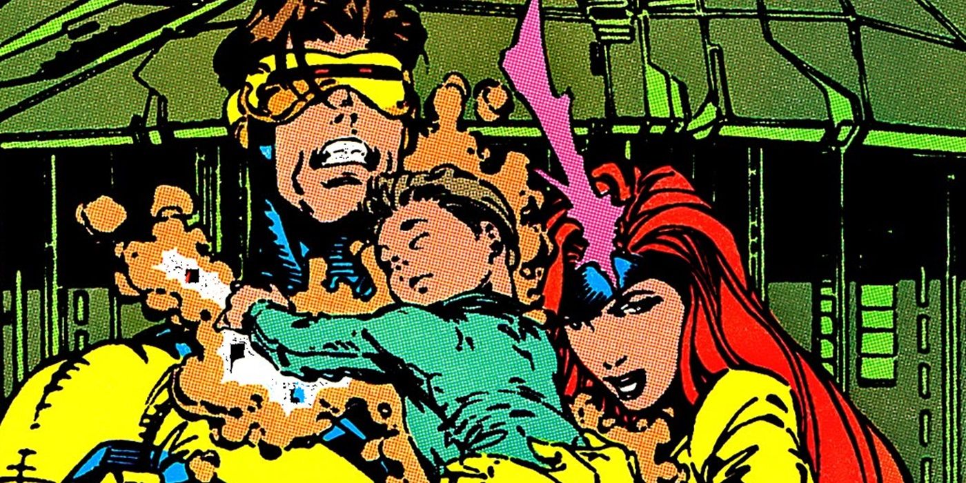 Cyclops, Jean Grey and baby Christopher