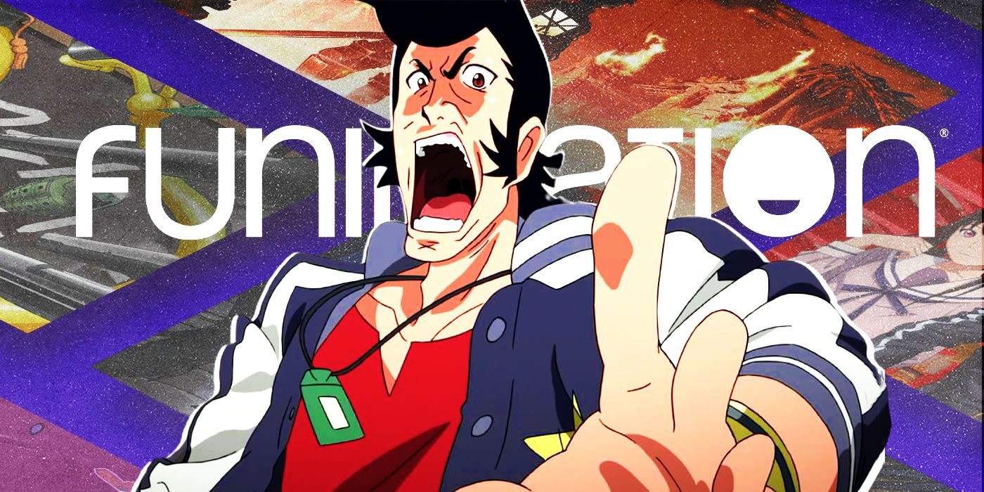 Dandy from Space Dandy looking shocked against Funimation logo