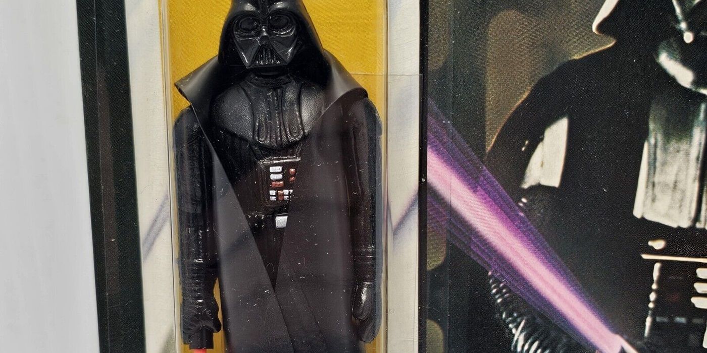 Darth Vader Kenner action figure with purple lightsaber packaging