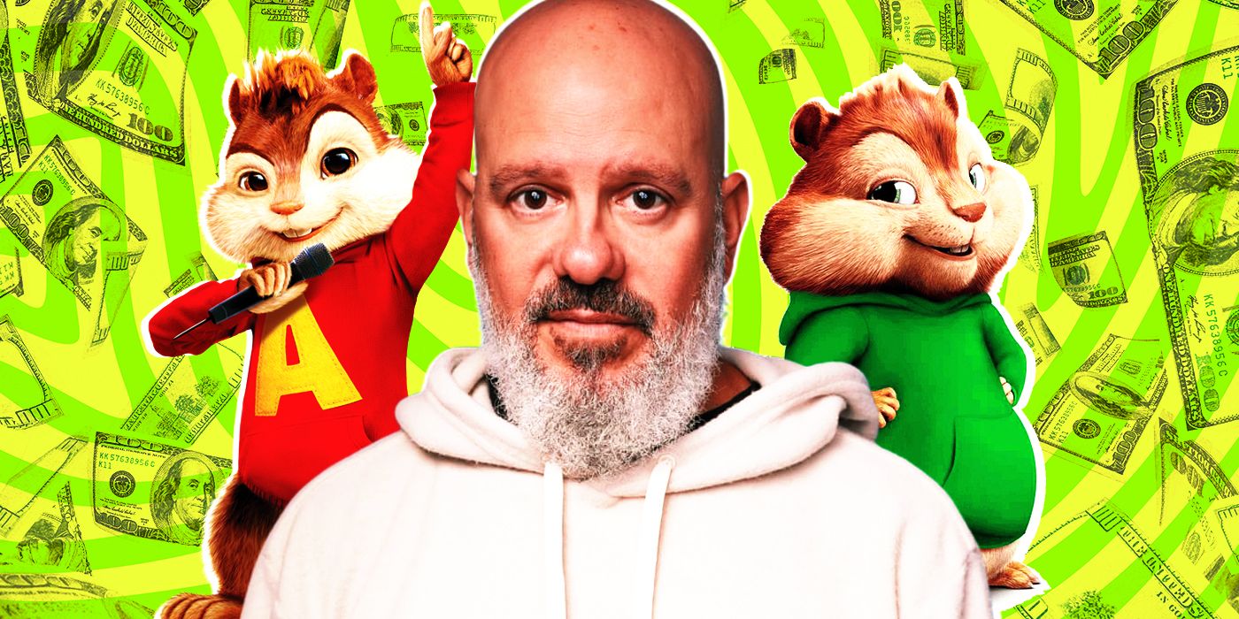 David Cross with Alvin and Theodore