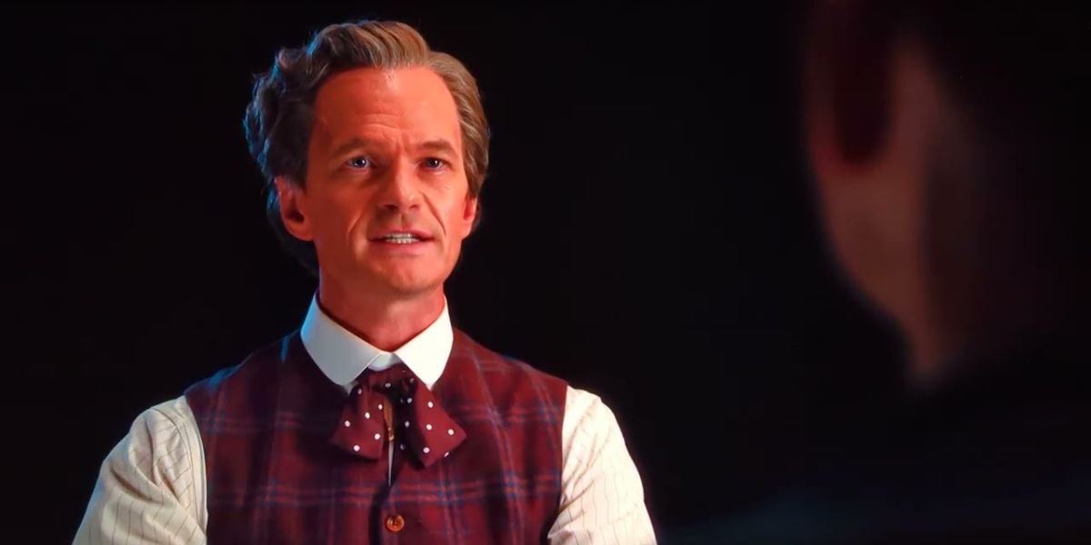 Neil Patrick Harris as the Toymaker, confronting David Tennant as the Doctor in Doctor Who, The Giggle.