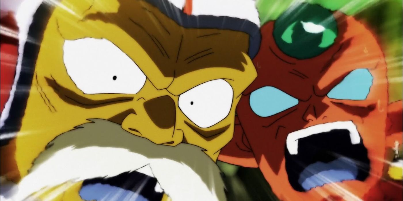 Zarbuto parece aterrorizado durante o torneio de poder em Dragon Ball Super.