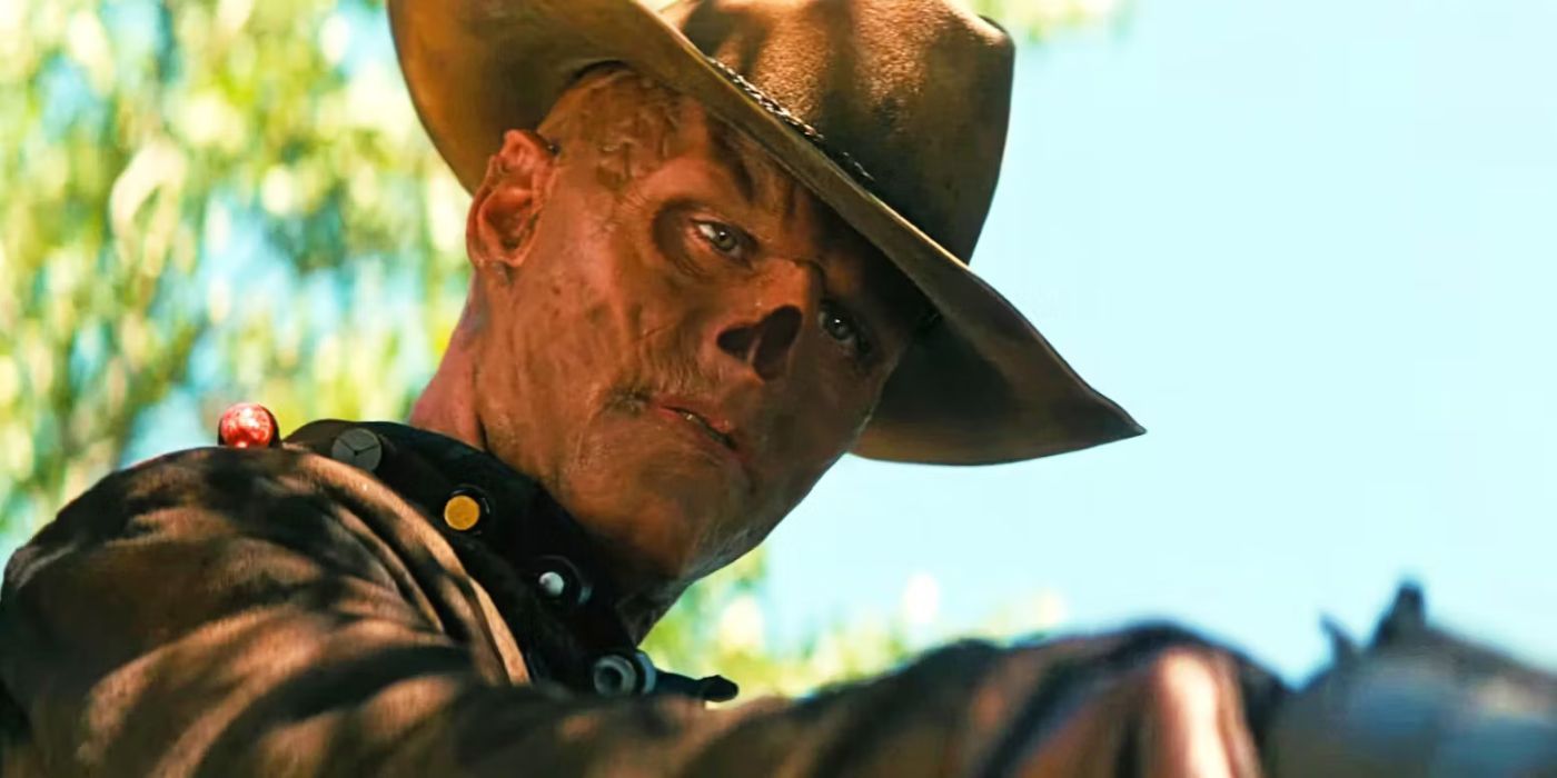 Cooper Howard becomes a Ghoul gunslinger in the Fallout TV show.