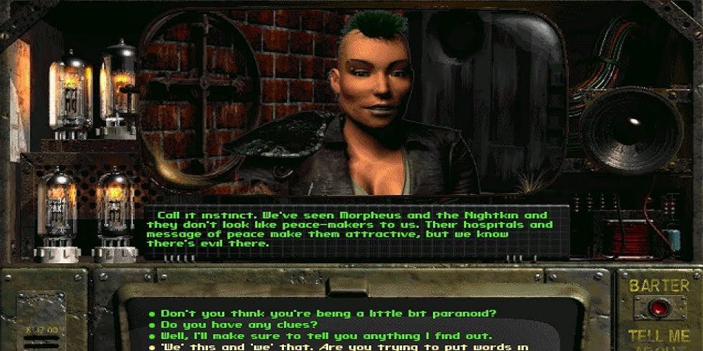 Katja from the original Fallout talking to the player.