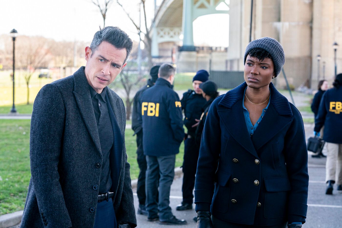 FBI Season 6 - Tiffany and Scola at crime scene