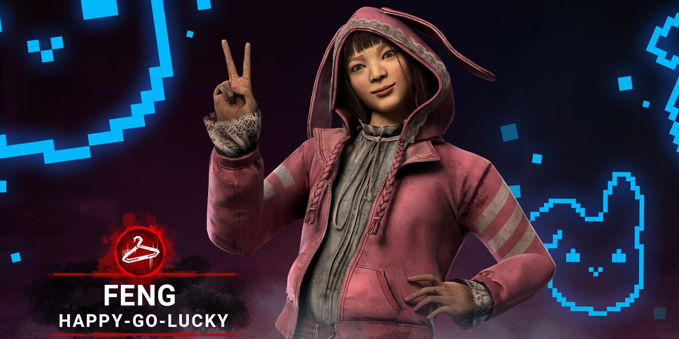 Feng Min posing with a peace sign in Dead by Daylight