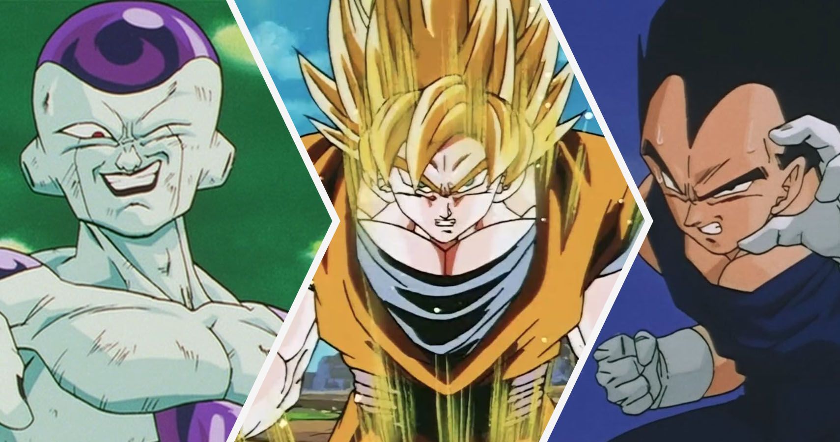 Frieza, Super Saiyan Goku, and Vegeta from Dragon Ball Z