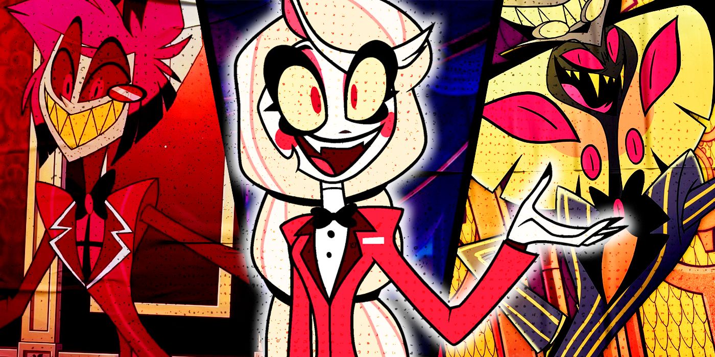 Alastor, Charlie and Sir Pentious from Hazbin Hotel