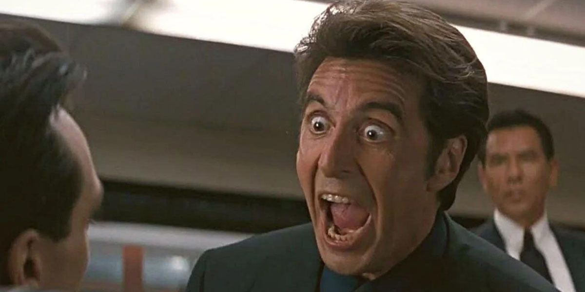 Pacino losing his mind and screaming at a co-worker as Vincent Hanna in Heat