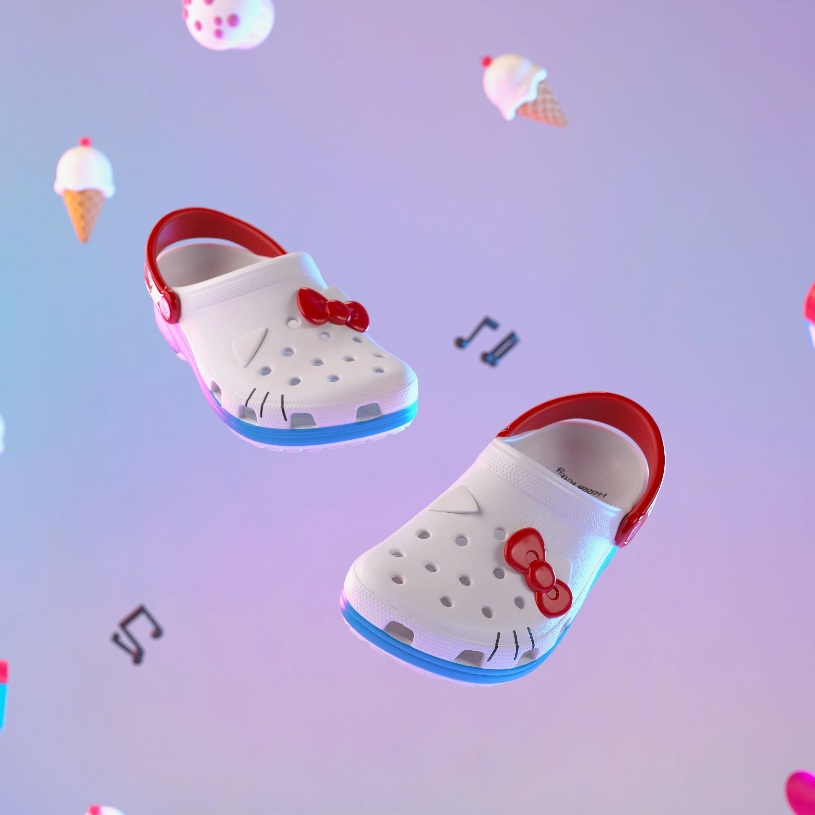Компания Sanrio Hello Kitty выпускает специальные юбилейные кроксы для детей и взрослых