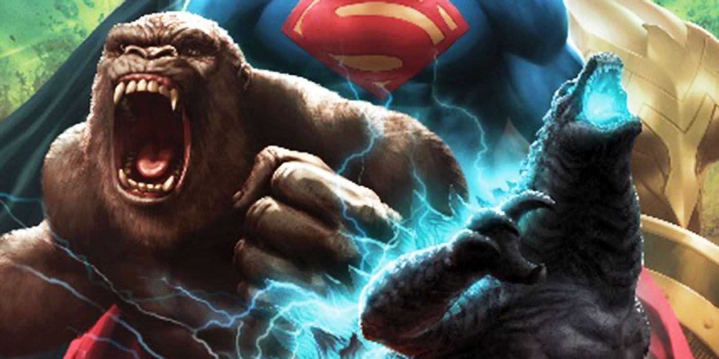 Justice League vs. Godzilla vs. Kong #7 variant cover.