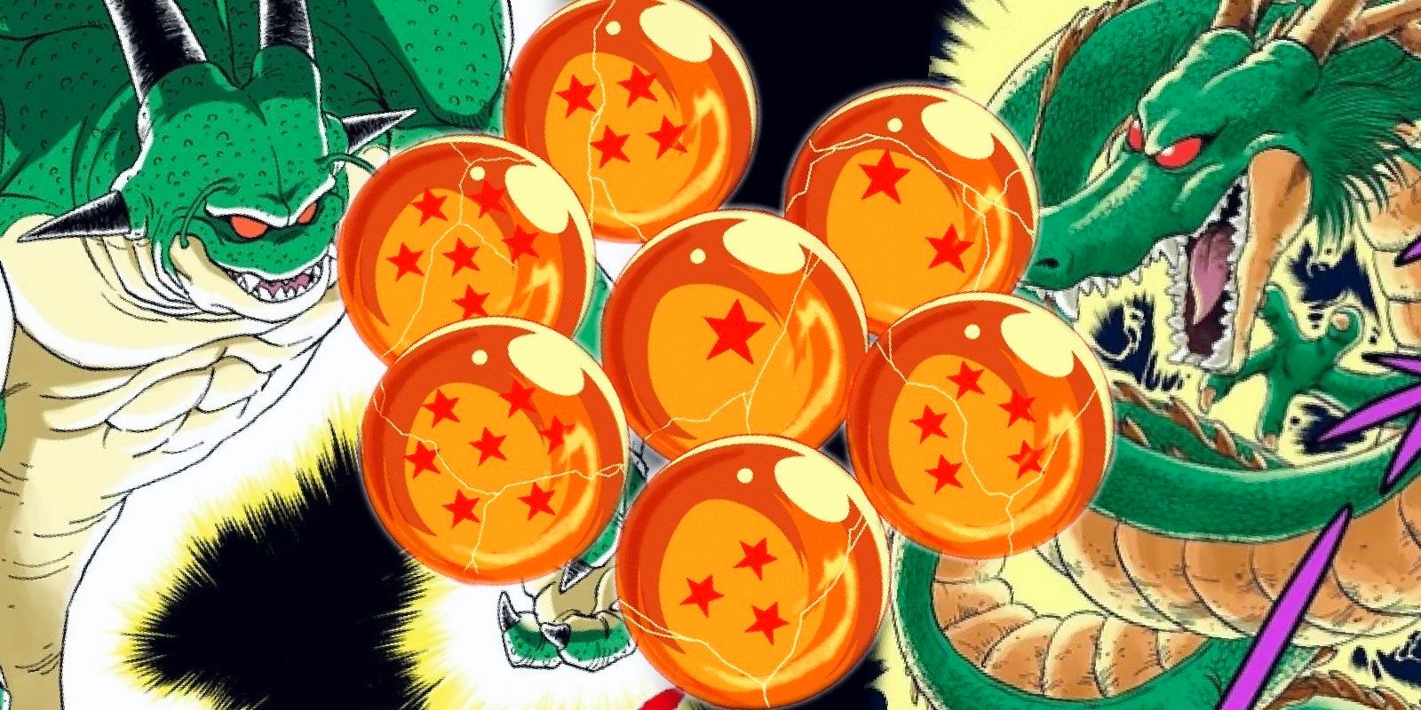 The Eternal Dragons Shenron and Porunga summoned by the Dragon Balls 